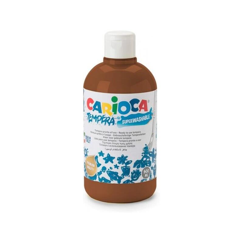 Carioca Botella Tempera 500ml - Colores Superlavables - Faciles De Mezclar - Aplicable En Materiales Porosos - Alta