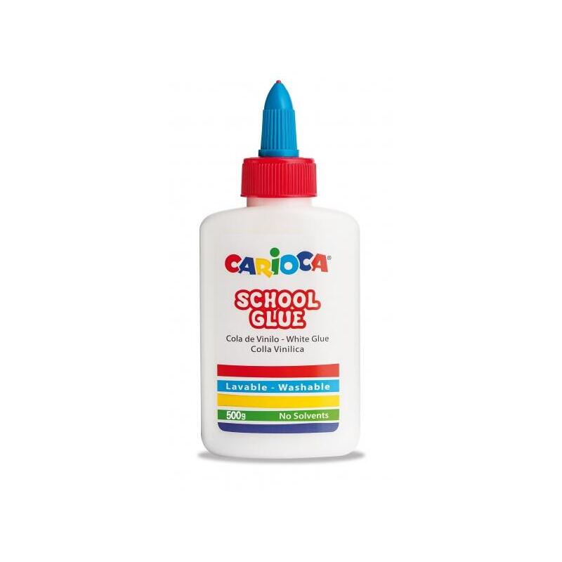 Carioca Cola Blanca 500gr - Tapa Con Dispensador - Apta Para Papel Y Carton - Transparente Al Secarse - Sin Disolventes