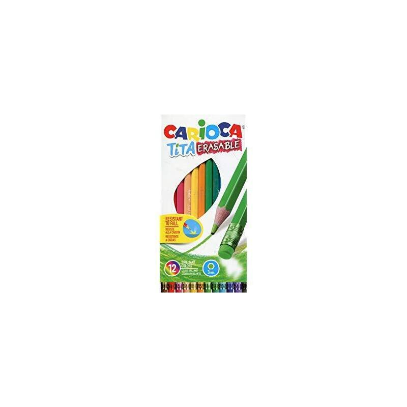 Carioca Lápices De Colores Tita Con Goma - Caja De 12 Colores