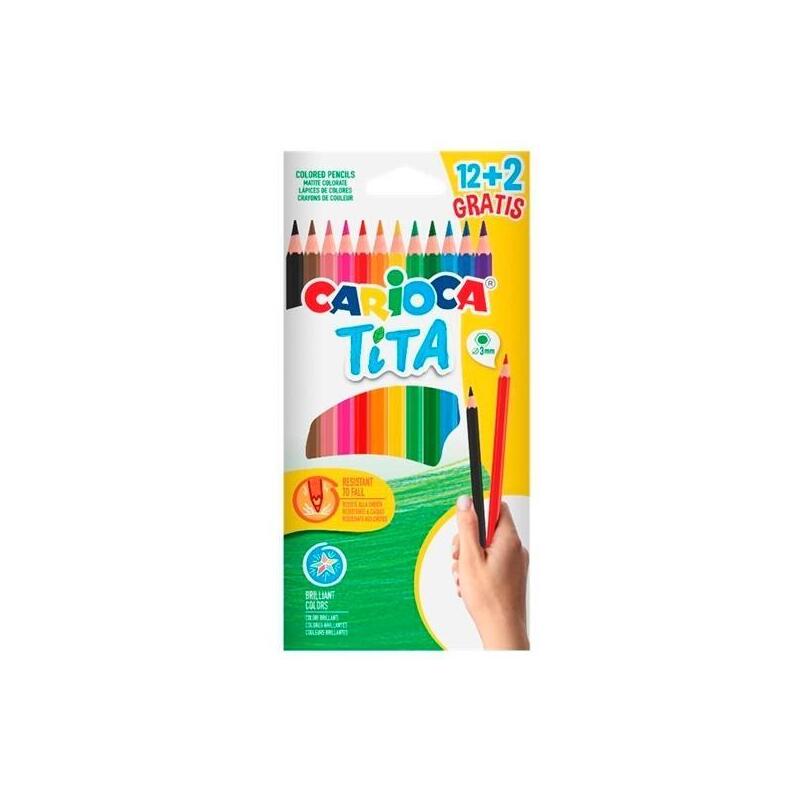 Carioca Lápices De Colores Tita Estuche 12+2 Ud Gratis Surtidos