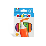 Carioca Memolight Pack De 4 Subrayadores - Punta Biselada De 5mm - Colores Brillantes Y Lavables - Tinta A Base De Agua