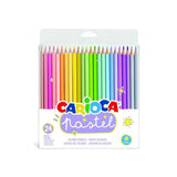 Carioca Pack De 24 Lapices De Madera - Colores Pastel - Cuerpo Hexagonal - Colores Brillantes Y Lavables - Escritura