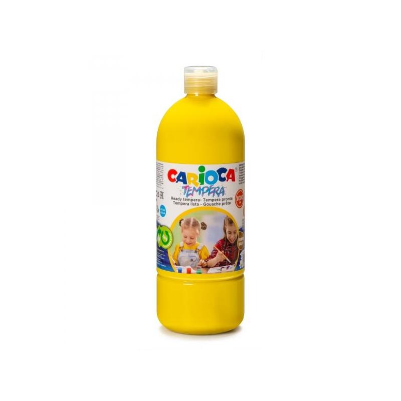 Carioca Pack De 6 Botellas De Tempera - 1000ml - Colores Superlavables - Faciles De Mezclar - Aplicable En Materiales