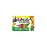 Carioca Plastello Maxi Pack De 12+2 Plasticeras Triangulares - Brillantes Y Lavables - Colores Surtidos