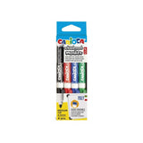 Carioca Whiteboard Clip Pack De 4 Rotuladores Borrables Para Pizarras Blancas - Punta Media - Punta De Ø 4.5mm - Tapa