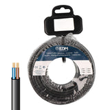 Carrete 20m Cable Paralelo Plano Negro 2x2,5mm, Edm.