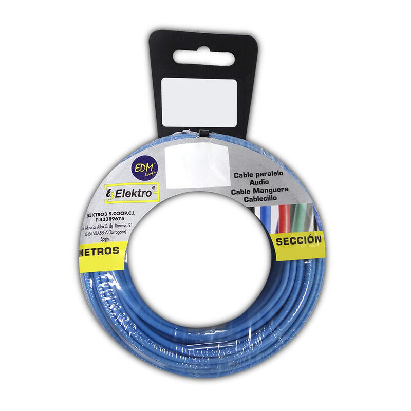 Carrete Cablecillo Flexible 6mm Azul Libre De Halógenos 10m