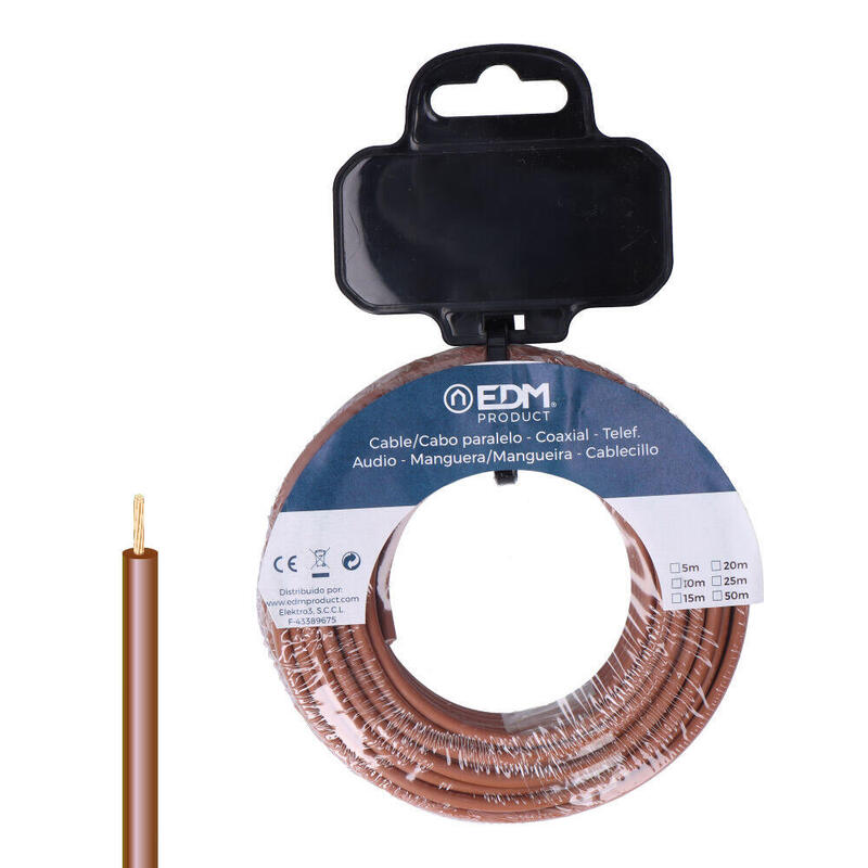 Carrete Cablecillo H07z1-K 6,00 Mm² Marrón, 5 M