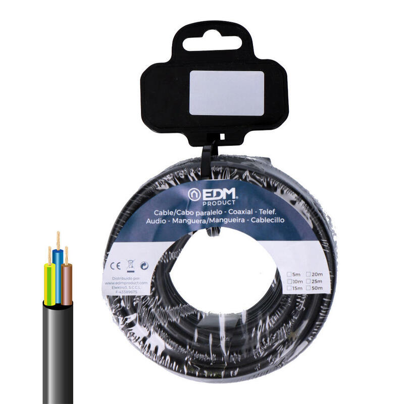 Carrete Manguera Acrilica 3x2,5mm 1000v Negra 5m