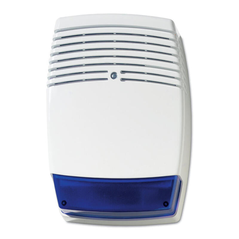 Carrier As619 Sirena De Exterior Autoalimentada Con Protección Metálica Interna. Color Blanco Con Lente Azul. Grado3