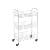 Carrito Multiuso 3 Estantes 41 X 23 X 63 Cm Blanco