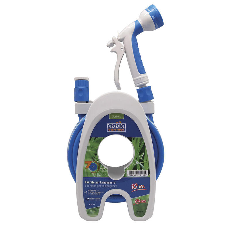 Carrito Porta Manguera Especial Terrazas 10m Aqua Control