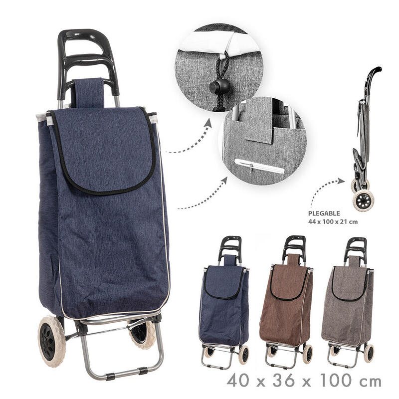 Carro Compra 2 Ruedas 3 Colores Surtidos