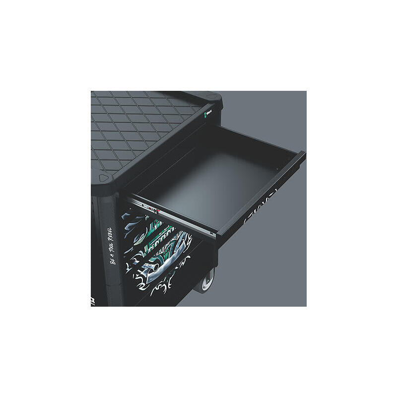Carro De Taller Wera Tool Rebel 9700 1, Con Equipamiento, Carro De Herramientas Negro, Incluye 78 Herramientas 5150130001