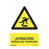 Cartel "Atencion Riesgo De Tropezar" (Pvc 0.7mm) 30x40cm Normaluz