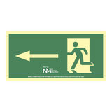 Cartel De Evacuación Flecha Izquierda (Pvc 1mm) Clase A 32x16cm Normaluz