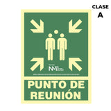 Cartel De Evacuación "Punto De Reunion" Clase A (Pvc 1mm) 22.4x30cm Normaluz
