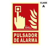 Cartel De Extinción "Pulsador De Alarma" Clase A (Pcv 1mm) 21x30cm Normaluz