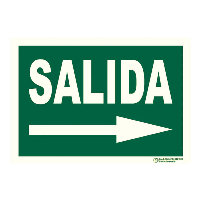 Cartel De Señalización Evacuación Salida Derecha