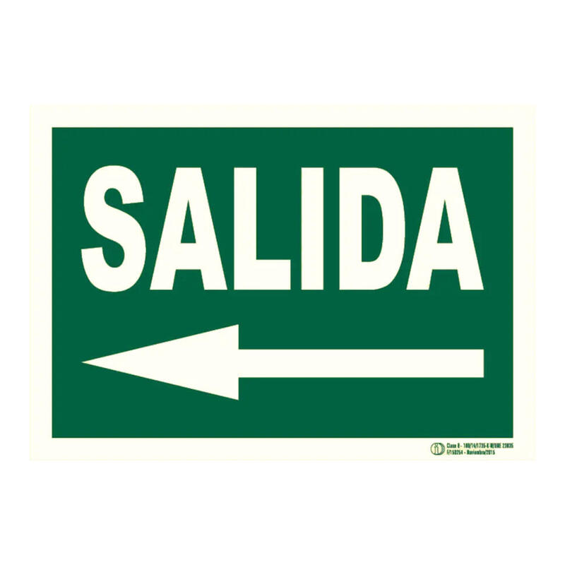 Cartel De Señalización Evacuación Salida Izquierda