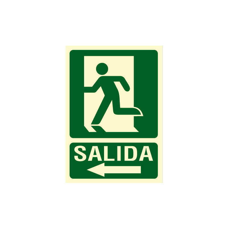 Cartel De Señalización Evacuación Salida Izquierda