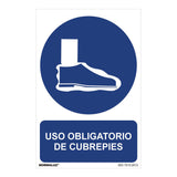 Cartel "Es Obligatorio El Uso De Cubrepies" (Pvc 0,7mm) 30x40cm Normaluz