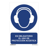 Cartel "Es Obligatorio El Uso De Proteccion Acustica" (Pvc 0,7mm) 30x40cm Normaluz