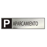 Cartel Informativo "Aparcamiento" (Inox Adhesivo 0.8mm) 5x20cm Normaluz
