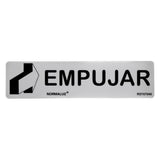 Cartel Informativo "Empujar", Inox Adhesivo 0.8 Mm, 5 X 20 Cm