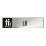 Cartel Informativo "Lift" (Inox Adhesivo 0.8mm) 5x20cm Normaluz