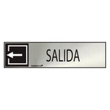 Cartel Informativo "Salida" (Inox Adhesivo 0.8mm) 5x20cm Normaluz