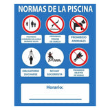 Cartel Normas Piscina Pvc 0,4mm 500x400mm Normaluz