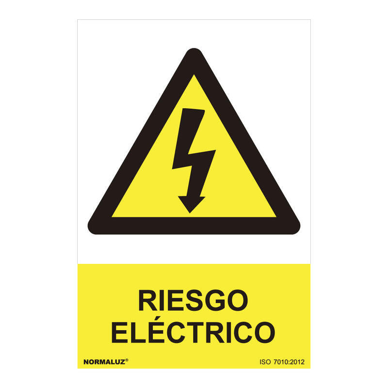 Cartel Peligro "Riesgo Electrico" (Pvc 0.7mm) 30x40cm Normaluz