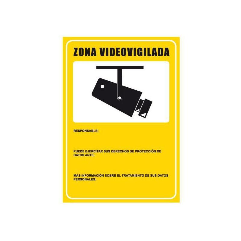 Cartel Zona Videovigilada  Para Exterior (30x21cm)