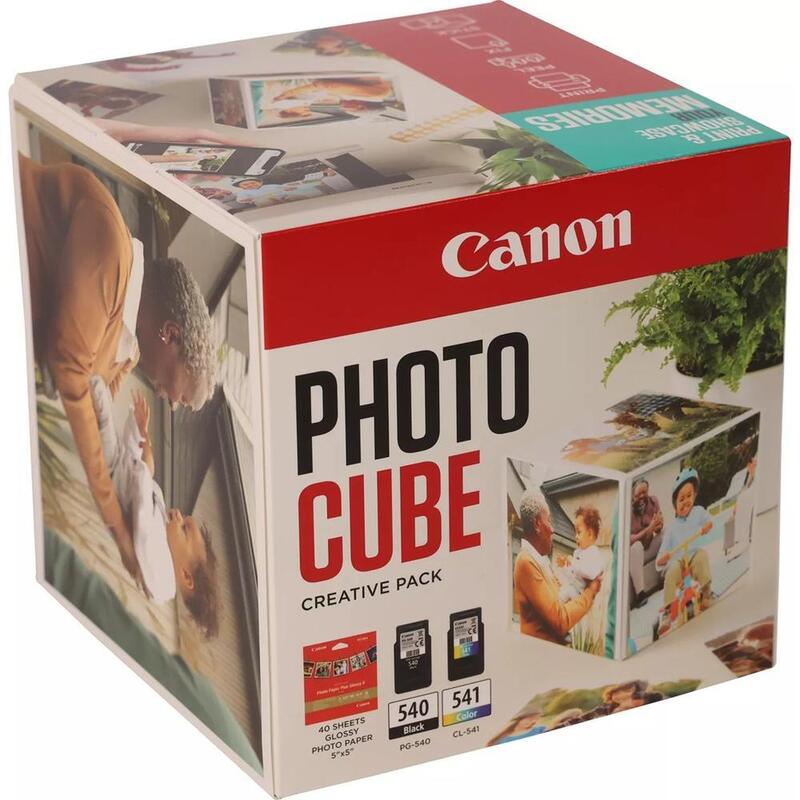 Cartucho Canon Pg 540 Cl 541 Photo Cube + Photo Paper Plus Glossy Ii 40 Hojas Pack Blue