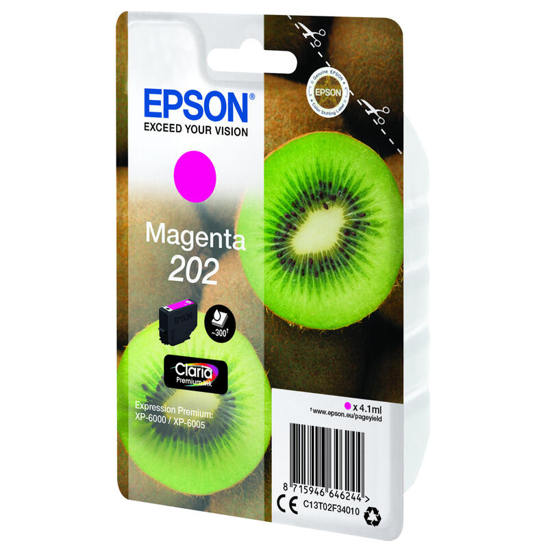 Cartucho Tinta Epson C13t02f34010 Singlepack Magenta 202 Claria Premium Ink Xp-6000 / Xp-6005 / Kiwi