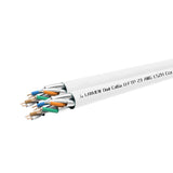 Cat6a U-Ftp Dual Network  Cable 4x2xawg23 Lszh White