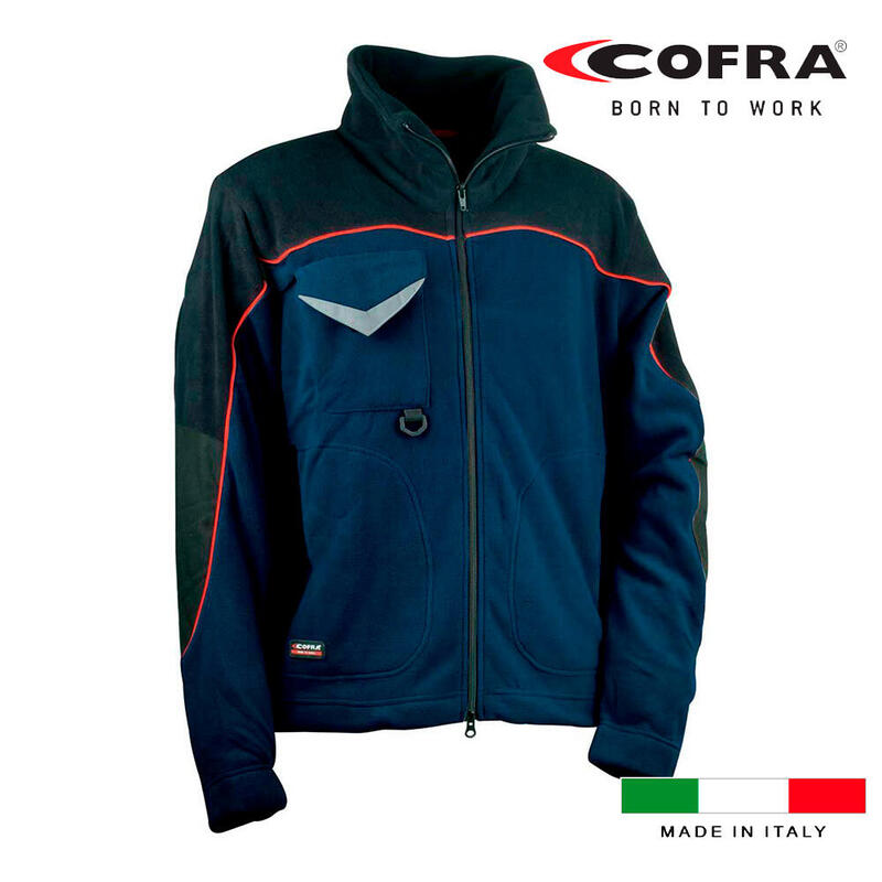 Cazadora Forro Polar Rider Azul Marino Negro Cofra Talla Xxl