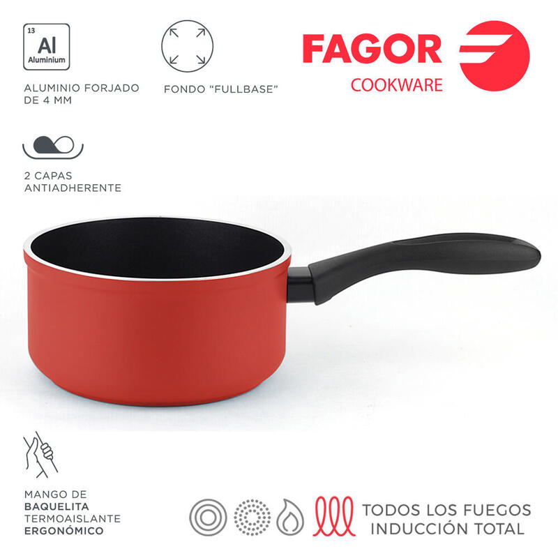 Cazo Maxima Roja Aluminio 3004 Fagor Ø16x8,3cm