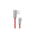 Cb-Al01 Oem Cable 90° Lightning - Usb-A 2m Mfi Apple Acodado Conectores 90 Stopni De Nylon Malla Trenzada Rojo