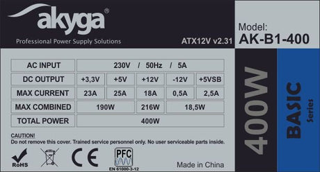 EAN 5901720130303 - Akyga AK-B1-400 unidad de fuente de alimentación 400 W 20+4 pin ATX ATX Verde imagen 5