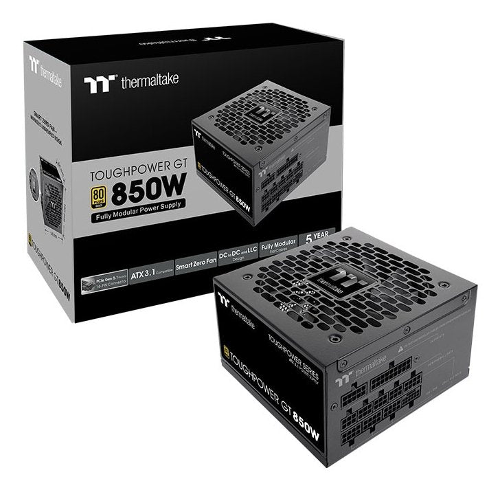 Fuente De Alimentación Thermaltake Toughpower Gt 850w  Para Pc Negra, 1x Gpu De Alta Potencia De 12 Pines, 4x Pcie, Gestión De Cables, 850 Vatios Ps-Tpt-0850fnfage-3