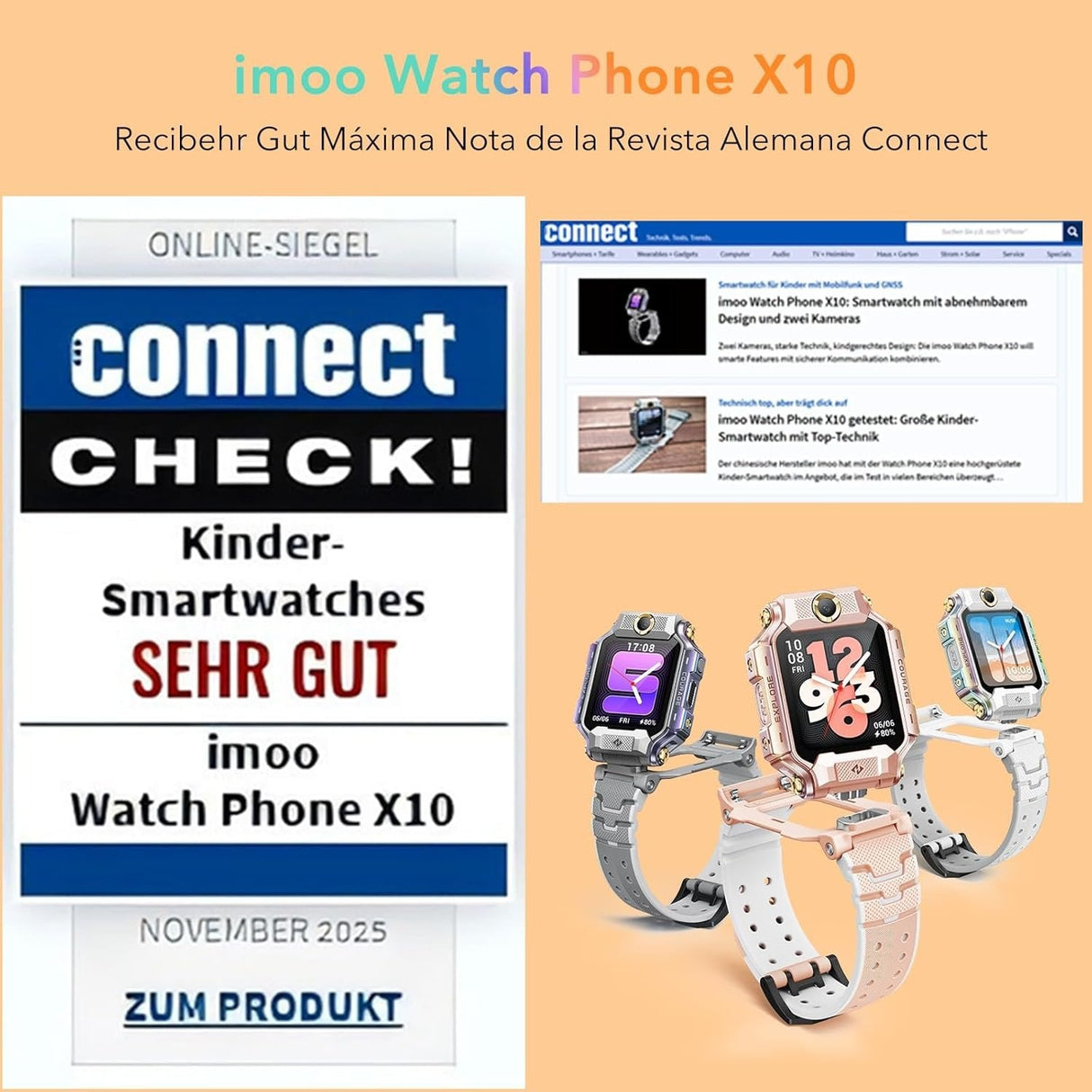 Imoo Watch Phone X10 Weiss Kinder Smart-Watch