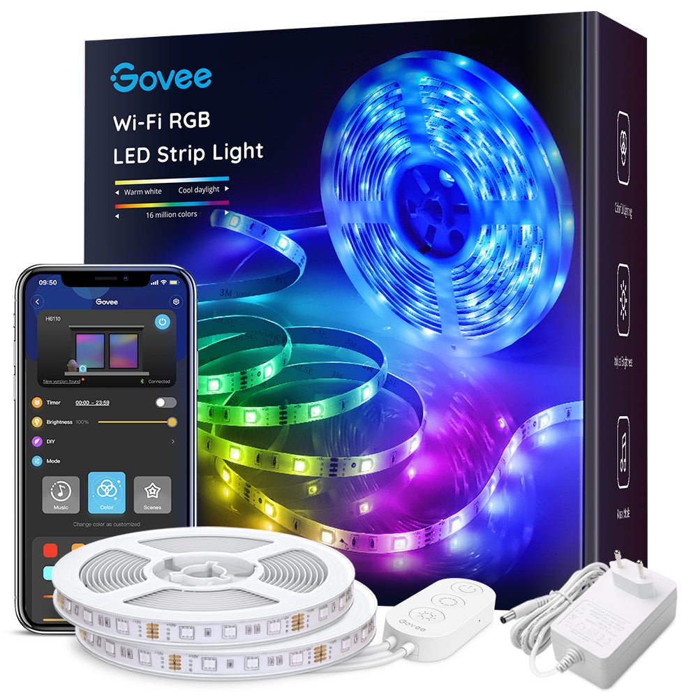 Govee H6110 Rgb Smart Wi-Fi + Bluetooth Led Strip Lights(10m) [Energy Class A] (10m)