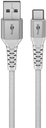 Cable Goobay Textil Supersoft Usb 2.0, Conector Usb-A > Conector Usb-C Blanco, 2 Metros 74531