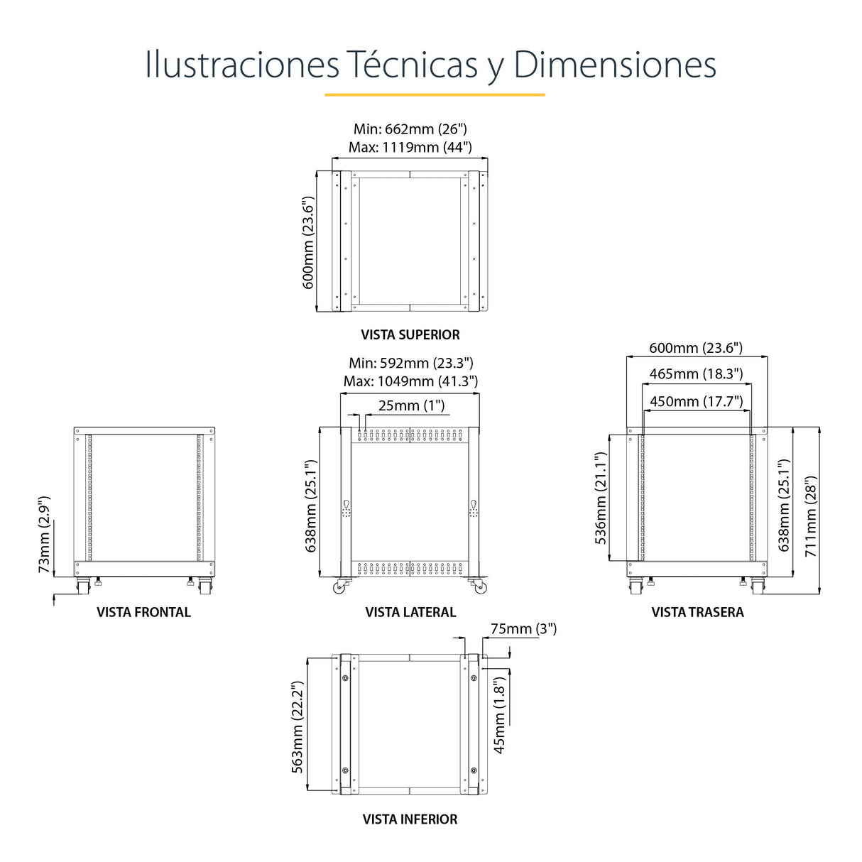 Startech Rack Marco Abierto Con Profundidad Ajust