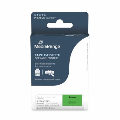 Cinta Mediarange Aprox. Brother Tz-751 Tze-751 24mm 8m Negro