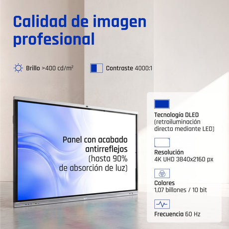 EAN 8435364318829 - iggual Orchid 86" Webcam Panel plano interactivo 2,18 m (86") LED Wifi 400 cd / m² 4K Ultra HD Negro Pant imagen 5