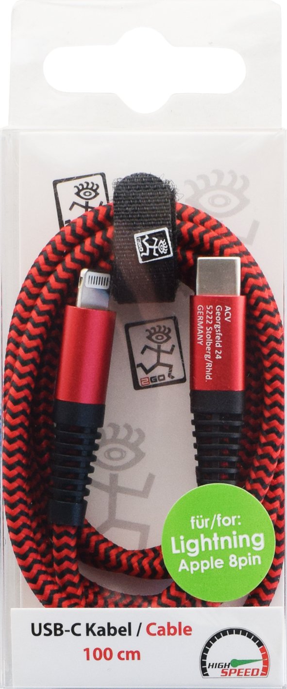 Cable 2go 797197  De Conector Lightning 1 M Rojo