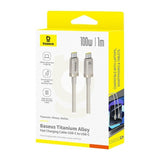Titanium Alloy Fast Charging Cable Type-C To Type-C 100w 1m Galaxy Titanium Gold